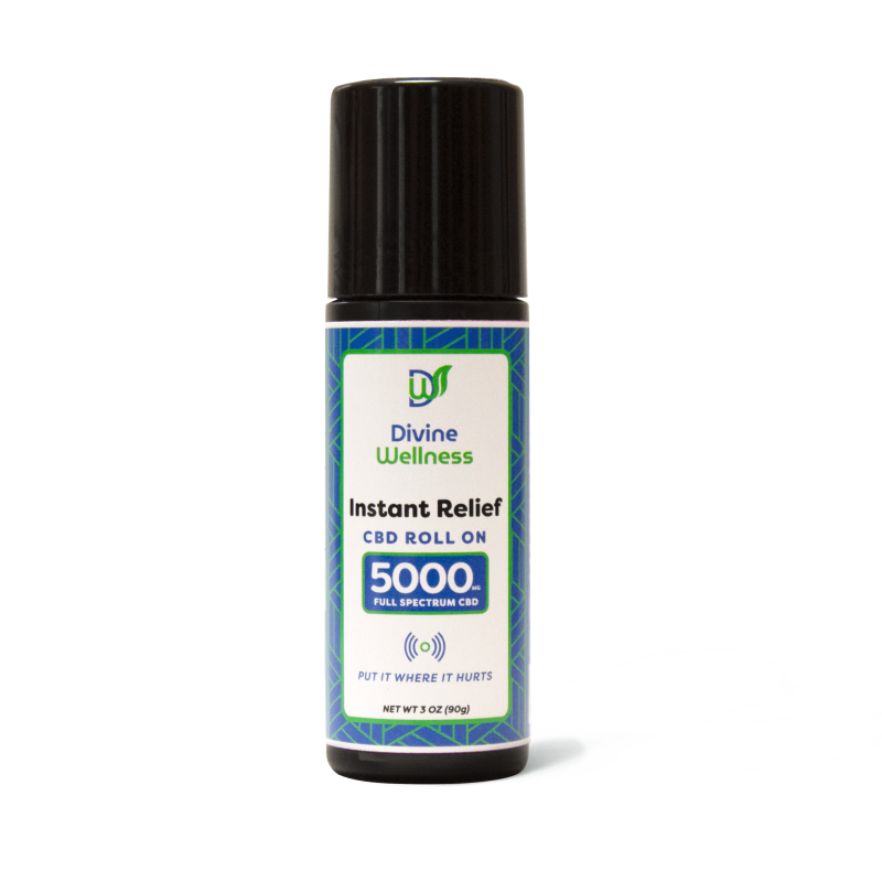 Divine Wellness Full Spectrum CBD Roll-On for Pain – 3oz (5000mg Total CBD)