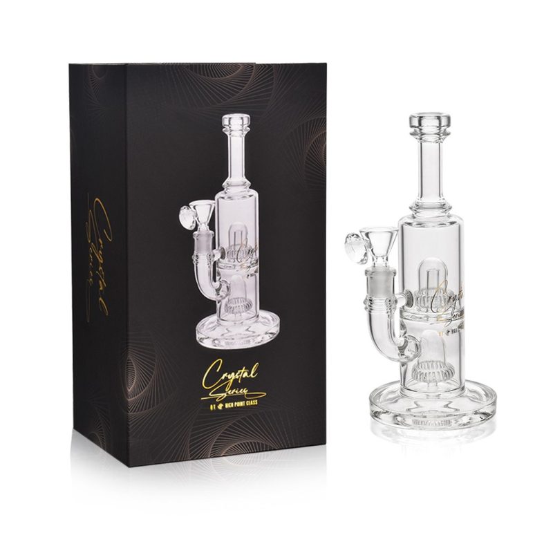 11″ High Point Crystal Series Glass Water Pipe